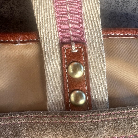 Used COACH LO6M-126 mini tan fabric leather purse handbag - Picture 5 of 7